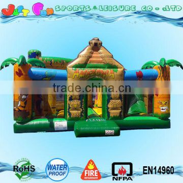 Amazonia animals fun city kids bounce bed,cheap hot sale inflatable bouncy castle fun city games
