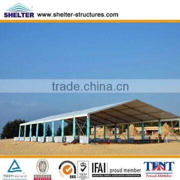 Outdoor large tent system with glass wall accesories