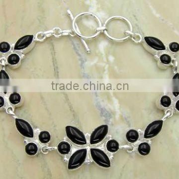 Gemstone Jewelry & .925 Sterling Silver Jewelry Black Onyx Bracelet Necklace Wholesale