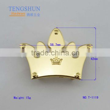 fasional zinc alloy crown label new style metel accessories for bags