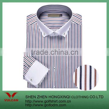 Vertical stripe cotton twill fashion men dress shirt