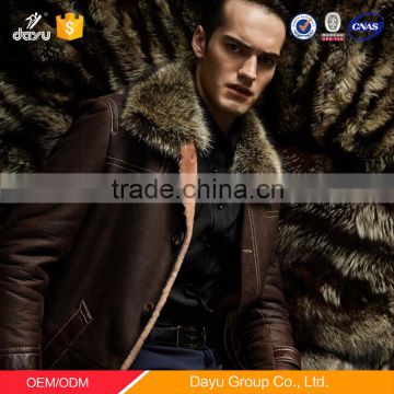 OEM Service Outwear wool jacket high quality Men's Cashmere Wool coats With Fur Collar