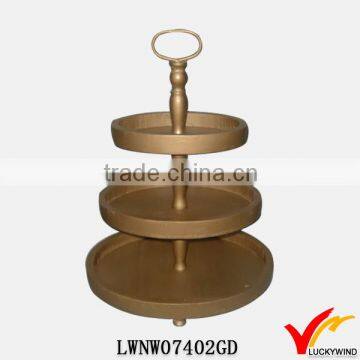 round tier wood goldern serving trays live