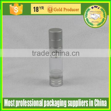 high quality cosmetic pump airless bottles matt silver bottle 30ml