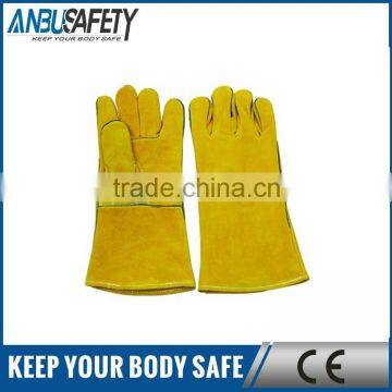 conbination double-palm split leather glove with EN 388