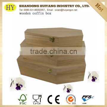 wholesale unfinished wooden coffin box for pet