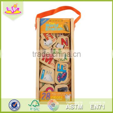 Wholesale preschool wooden magnetic puzzles for toddlers funny 28 pieces wood magnetic puzzles for toddlers W14J001