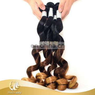 Hot Beauty Hair 3 tone ombre color Peruvian virgin human natural remy extensions hair