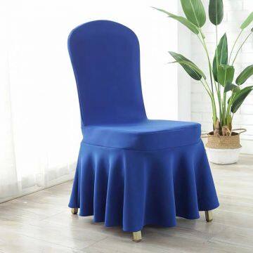 Royal Blue Elastic Stretch Air Spandex Skirt Banquet Chair Covers for Wedding Party Banquet Event