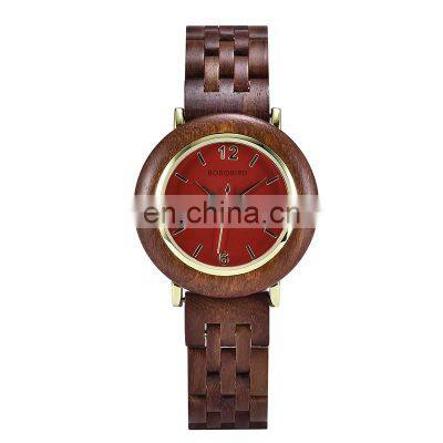 Brand Your Own Watches BOBO BIRD Wholesale Handcrafted Wooden Watches with Red Sandalwood As Gift