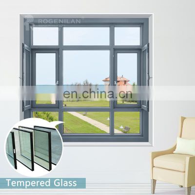 Aluminum Profile Swing Casement Hinged Windows Thermal Break With Screens Best Security For Offices Homes
