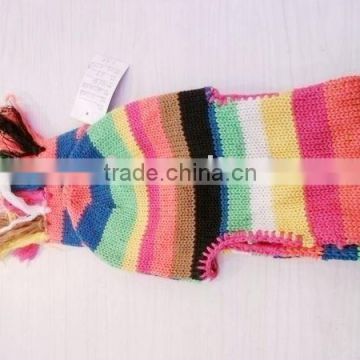 fashion lady colourful stripe knitted Hooded scarf