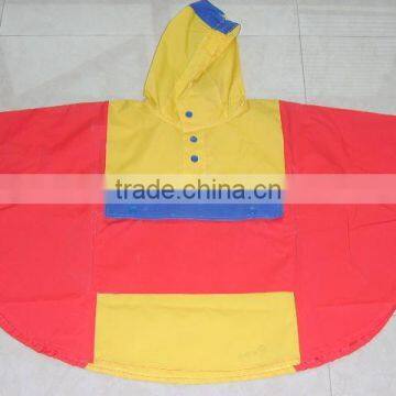 Children's colorful rain poncho kid cape