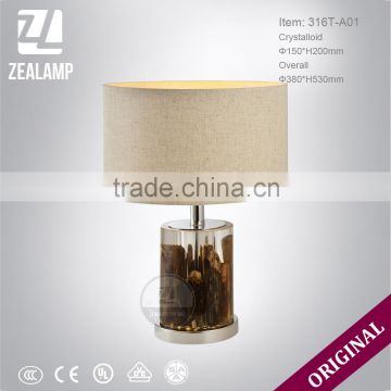 DIY Wood Resin Luxury Unique Amber Table Lamps Modern Bedroom Table Lamp