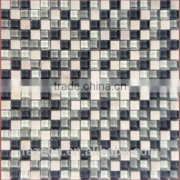 factory crystal glass stone tile with mesh-back