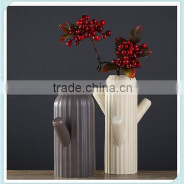 ceramic european style simple vase cactus vase with cactus shape