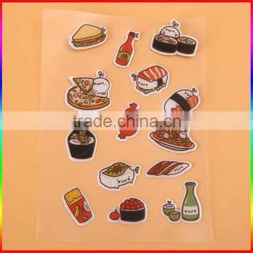 bake food deisgn cute epoxy stickers for kids