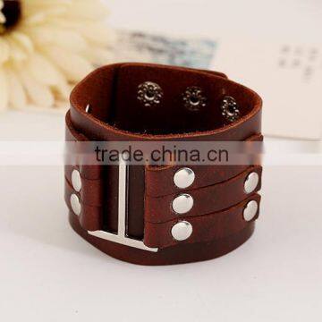new design wide vintage leather bracelets cheap leather bracelets