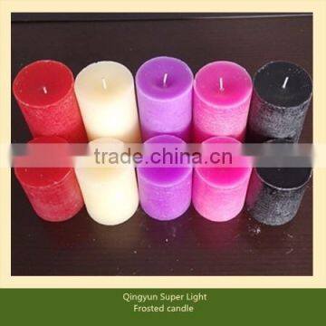 low temperature frosted pillar religious candle