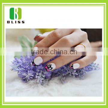 Popular White Lace Strip Style Nail Art Decals colorful waterproof self adhesive 3d nail sticker