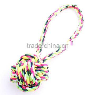 Cotton rope pet single shot/Hand type pet dog cotton Tetherball cotton rope toy ball