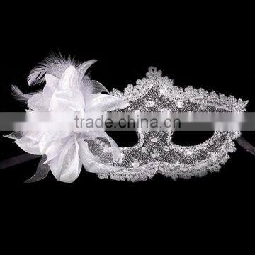 white flower feather lace ball mask elegant white feather lace headdress party mask white masquerade mask 2016