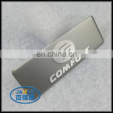 Promotional Custom Silver Brushed Craft Embossed Logo Metal Aluminum Label
