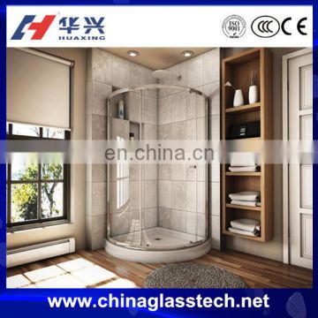 CCC/CE/ISO Certificated Customized Size Flat/Curved Clear Tempered Glass Shower Stall