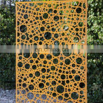 Corten steel architectural geometric screen for home decor