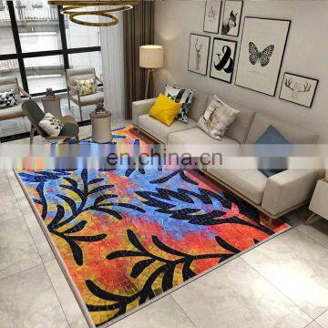 Modern indoor transfer printed home decorative rectangle carpet flooring carpets