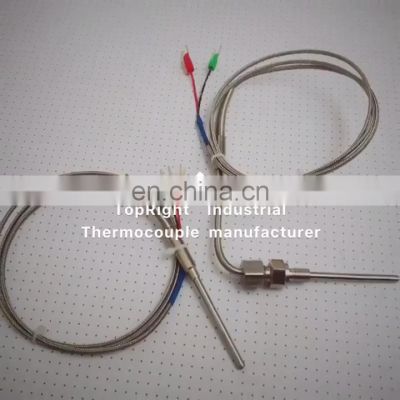 2-wires cable tf thermocouple J Temperature Sensor with M6 thread probe