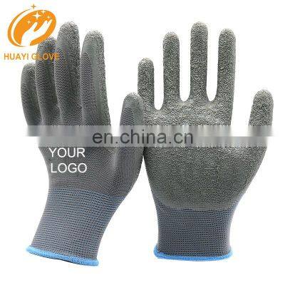 Free sample Industrial Safety Work dexterity latex polyester dipped coated gloves
