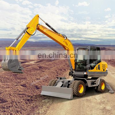 HW80L Wheel Excavator With 0.28m3 Bucket Capacity China Excavator Price For Sale