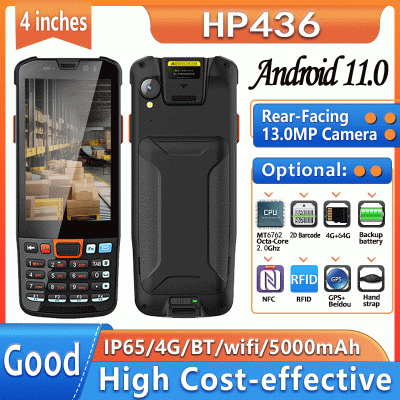 HiDON 4 Inch Android 11 3+32GB 4G LTE 13MP Mini Portable Rugged Handheld Computer Mobile Industrial PDA NFC Mobile Data Collecting Machine
