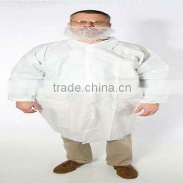 Disposable Microporous Lab Coat with Single Collar