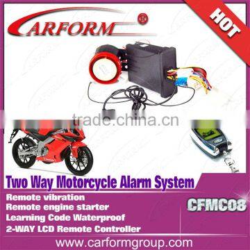 motorcycle 2-way LCD alarm system CFMC08 New system with remote engine start