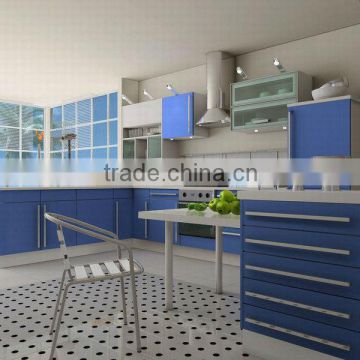 Blue Lacquer High Gloss Furniture For Kitchen DJ-K238