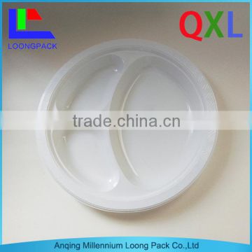 White customized plastic dinner plate QXL010