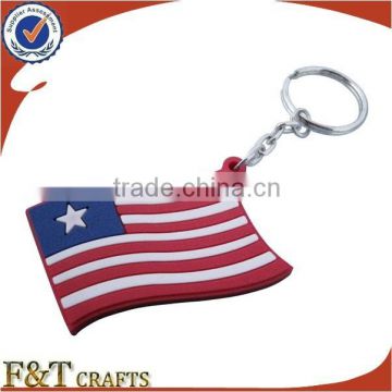 American national flag promotion gift custom pvc keychain