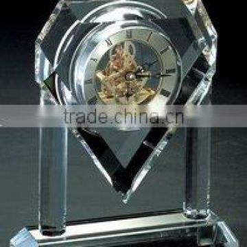 K9 crystal desk clock from China factory accept frosted LOGO