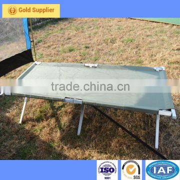 Portable military folding bed, army camping bed made in China cheap camping folding bed