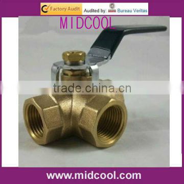 brass three-way ball valve (L/T type port)