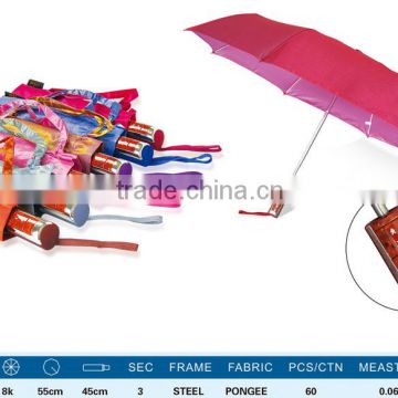 cheap promotional umbrella with logo wholesale china Small portable tiny umbrella UV 3 Folding Rain Umbrella pocket size