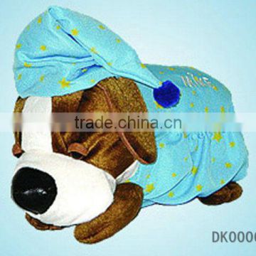 13" Dog Shaped Plush Fabric Tissue Box Cover PP Cotton Filled