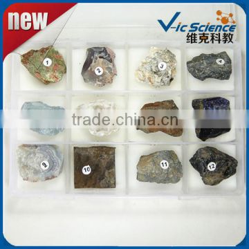 12 kinds mineral stone set for study