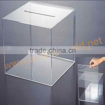 acrylic donation box with sign holder