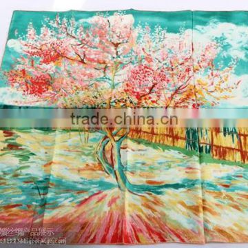 stock painting silk Scarf painting square silk scarves 90*90cm
