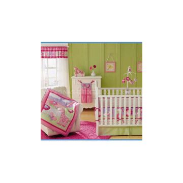 Baby Girl Bedspread Set 4-pc Crib Bedding Sets With Butterfly And Giraffe Design