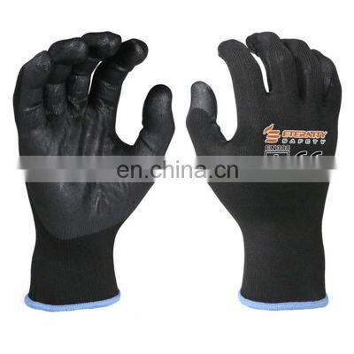 Customized nylon spandex liner nitrile foam hand labor protective worker working gloves