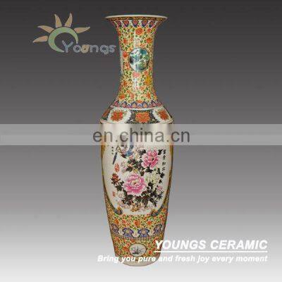 Famille Rose Large Ceramic Porcelain Flower Vase